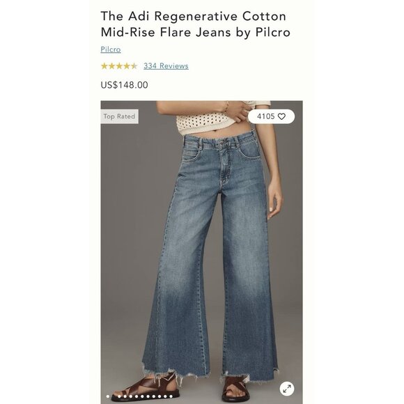 NWT Size 22W - The Adi Regenerative Cotton Mid-Rise Flare Jeans (NWT US$ 148) - Picture 2 of 16